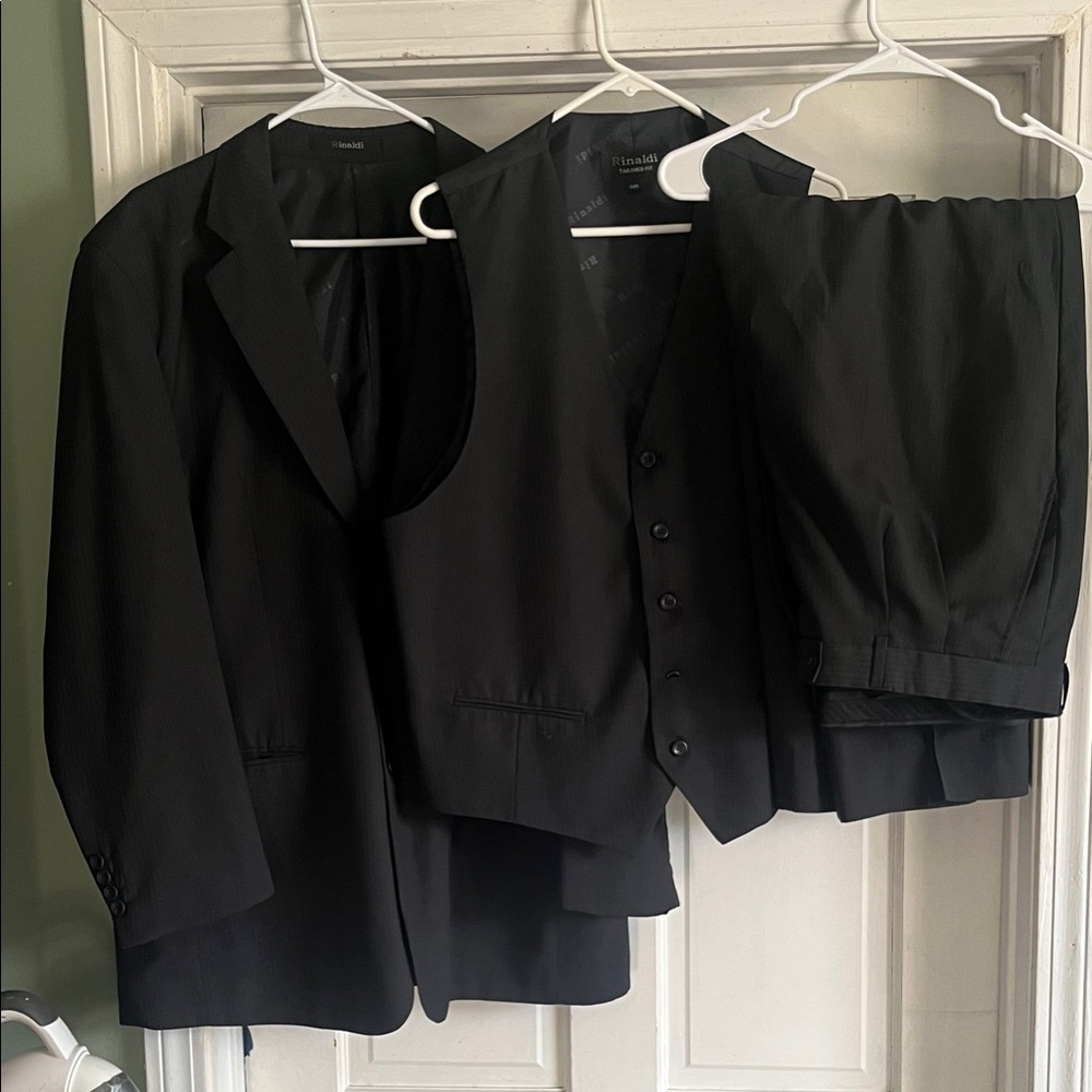 Rinaldi Dark Grey PinStripe 3 pc Suit Set